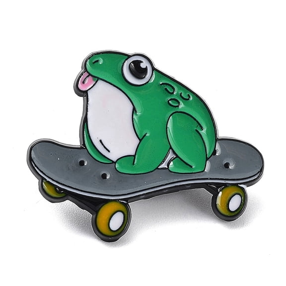 12 pc Cartoon Magic Frog Enamel Pins Black Alloy Brooch for Backpack Clothes Scooter 21x27x1mm