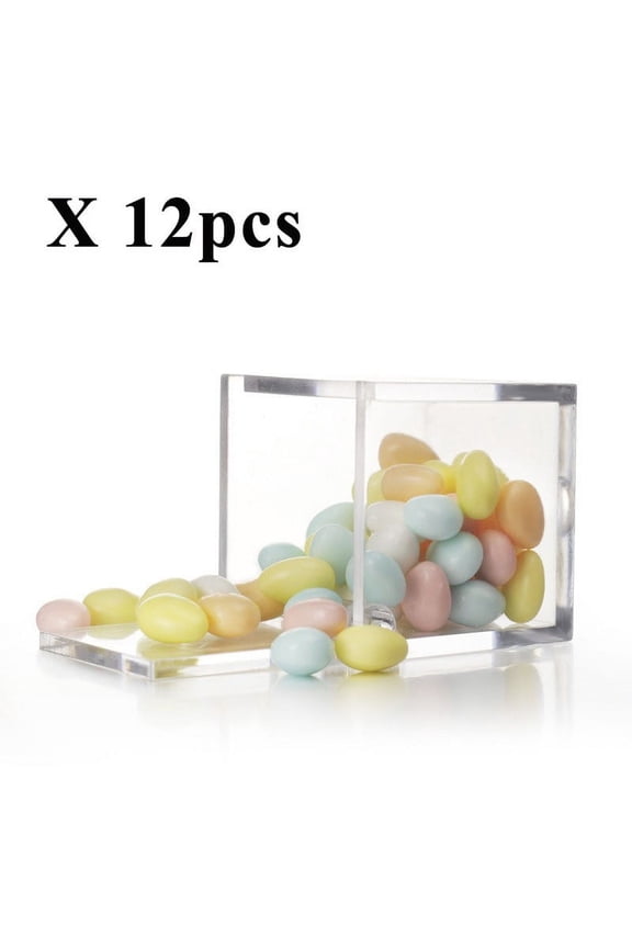 12 pc Gift Jewelry Display Box Packing Candy Packaging Case Multi-functional Party Storage Cases Acrylic Boxes For Child Favors