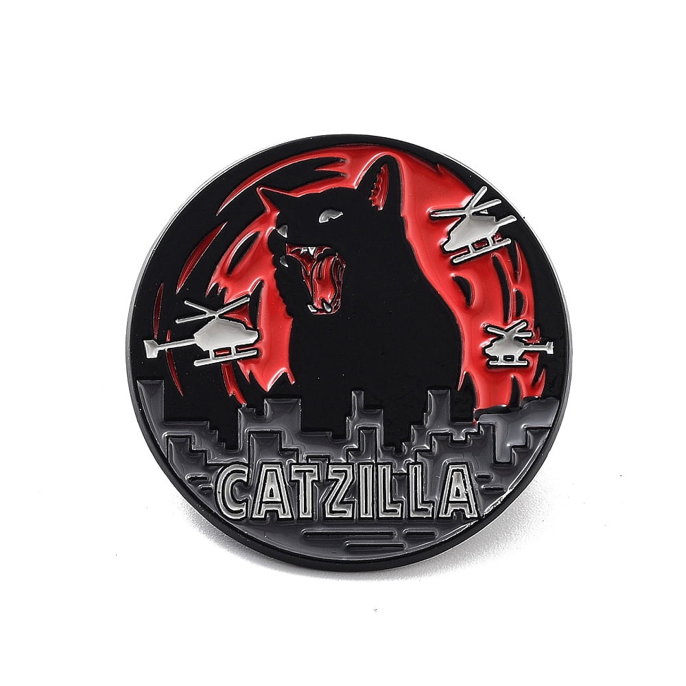 12 pc Gothic Catzilla Zinc Alloy Enamel Pins Brooch for Backpack