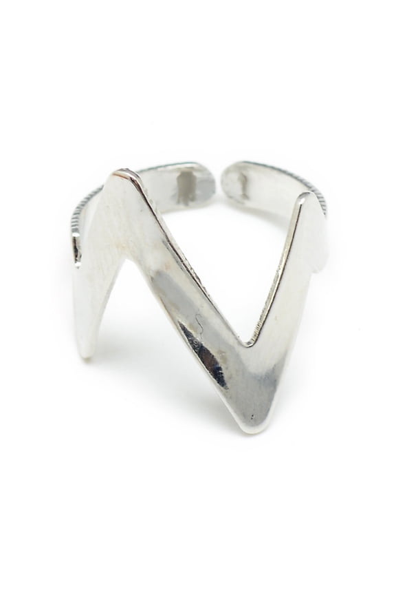 12 pc Initial Letter N Open Ring Iron Cuff Ring for Women Stainless Steel color US Size 4 1/4(15mm)