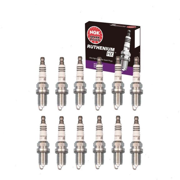 12 pc NGK Ruthenium HX Spark Plugs compatible with Rolls-Royce Phantom 6.7L V12 2004-2013