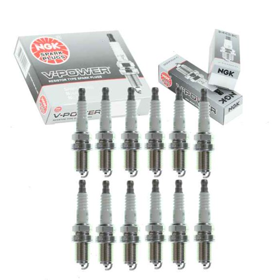 12 pc NGK V-Power Spark Plugs compatible with Mercedes-Benz C280 2.8L V6 1999-2000