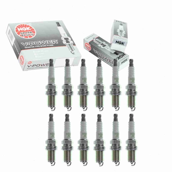 12 pc NGK V-Power Spark Plugs compatible with Mercedes-Benz C320 3.2L V6 2003-2005