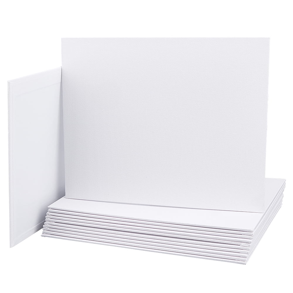 12 pc Painting Canvas Panel Drawing Boards Rectangle Canvas Panels for DIY Art Painting White 25x20x0.3cm