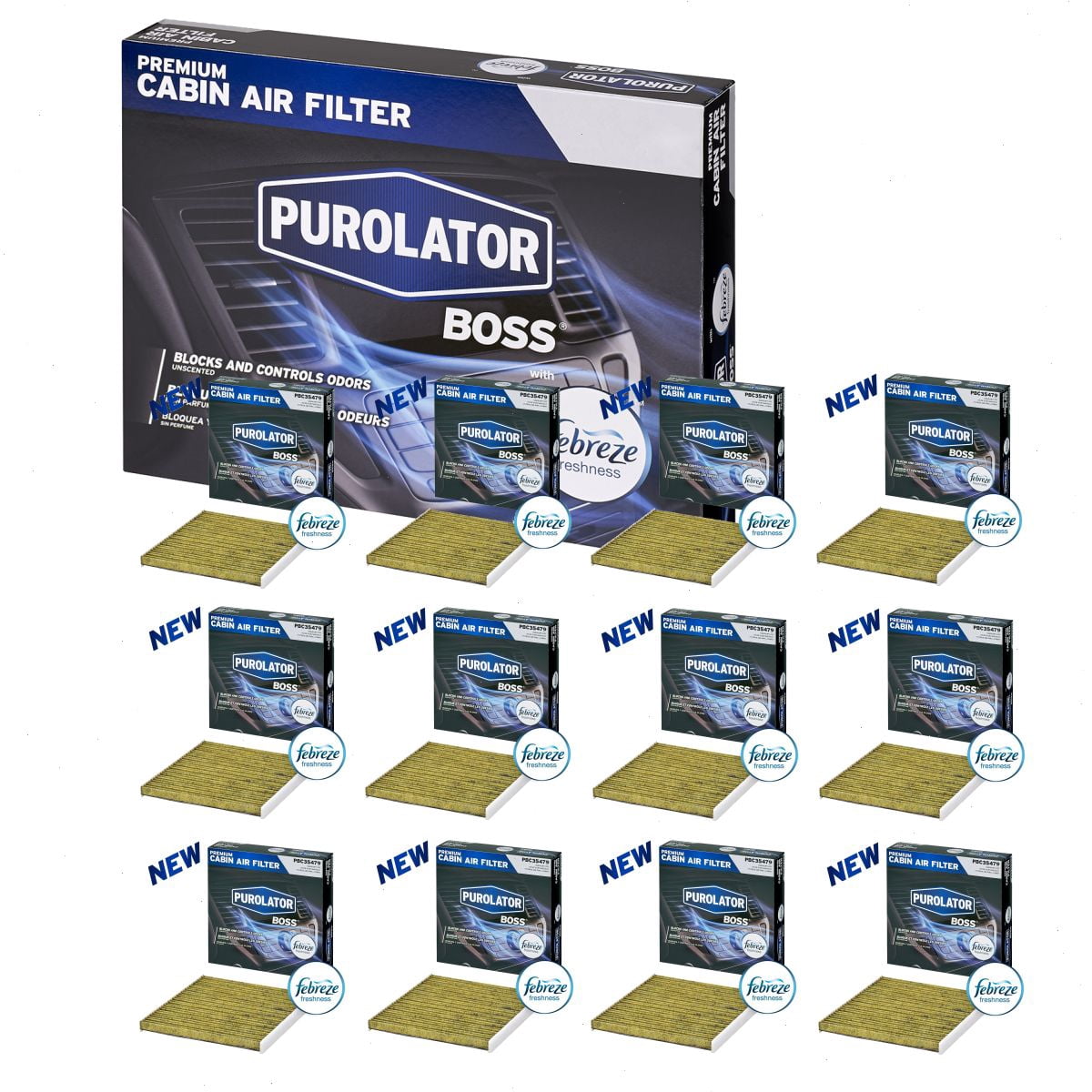 12 pc Purolator BOSS PBC35479 Cabin Air Filters for 94883 HVAC Heating ...