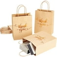 thumbnail image 1 of 12 pc Rectangle Kraft Paper bag with Handle Word Thank you for Party Recycled bag Peru 28cm Paper, 1 of 7
