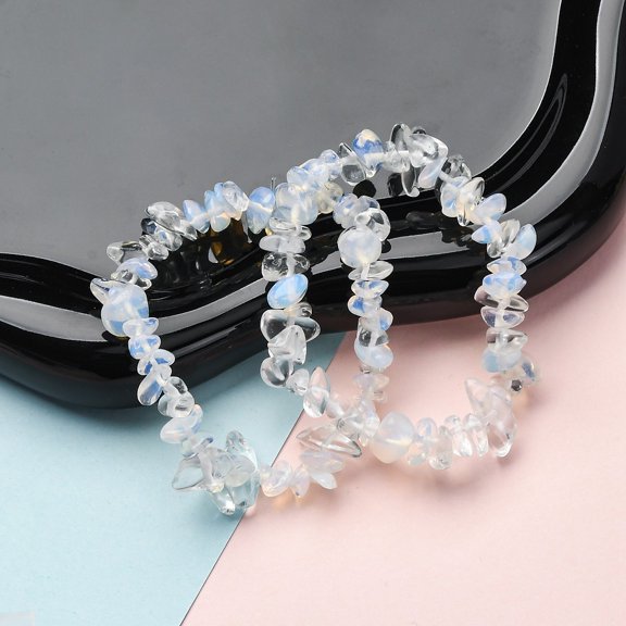 12 pc Unisex Chip Opalite Beaded Stretch Bracelets Inner Diameter: 1-3/4~2 inch(4.5~5cm)