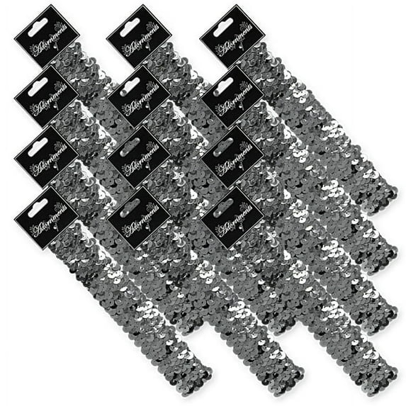 12 pcs 3 Row 1 1/4" Metallic Stretch Sequin Headband