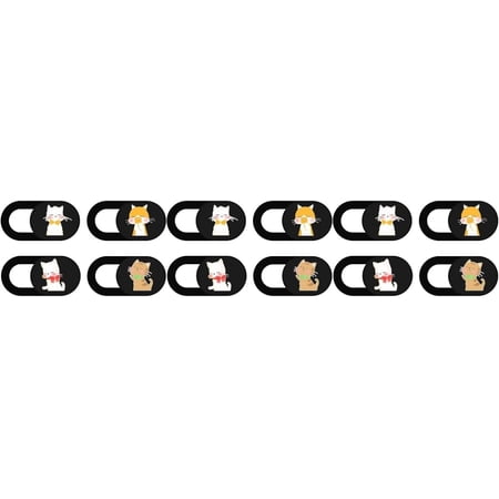 12 pcs Adorable Tablet Shutter Cat Cell Webcam Web Cover Camera Laptops Slide Protects Blocker Smartphone For Phone Covers Privacy Design Cam Computer Accessories Notebook