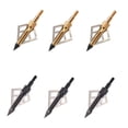 thumbnail image 1 of 12 pcs Archery Arrow Head Black Broadheads 100gr 3 Blades Steel Arrowheads for Outdoor Archery Hunting, 1 of 5