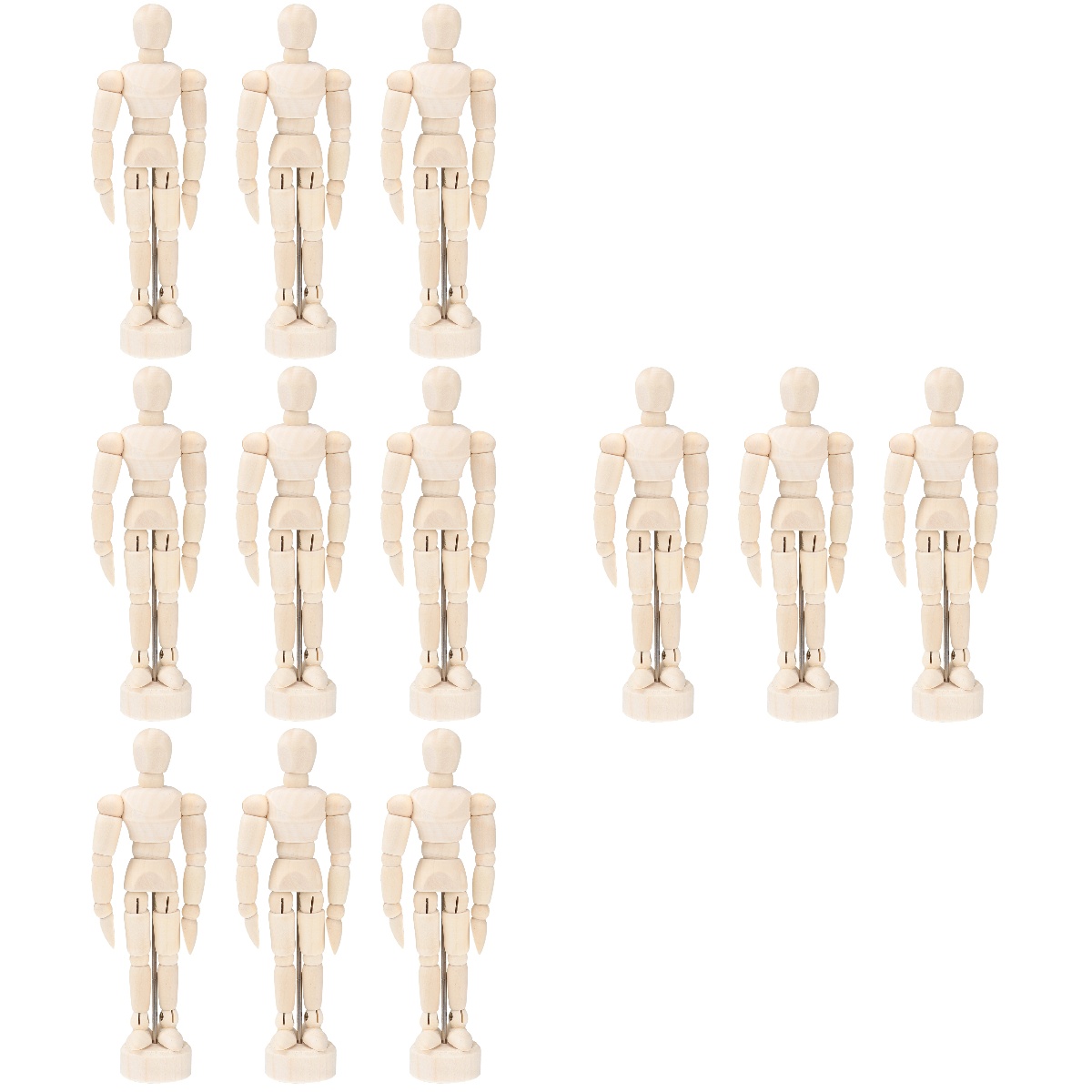 12 pcs Artist Wooden Manikin Movebale Action Figure Model for Sketching