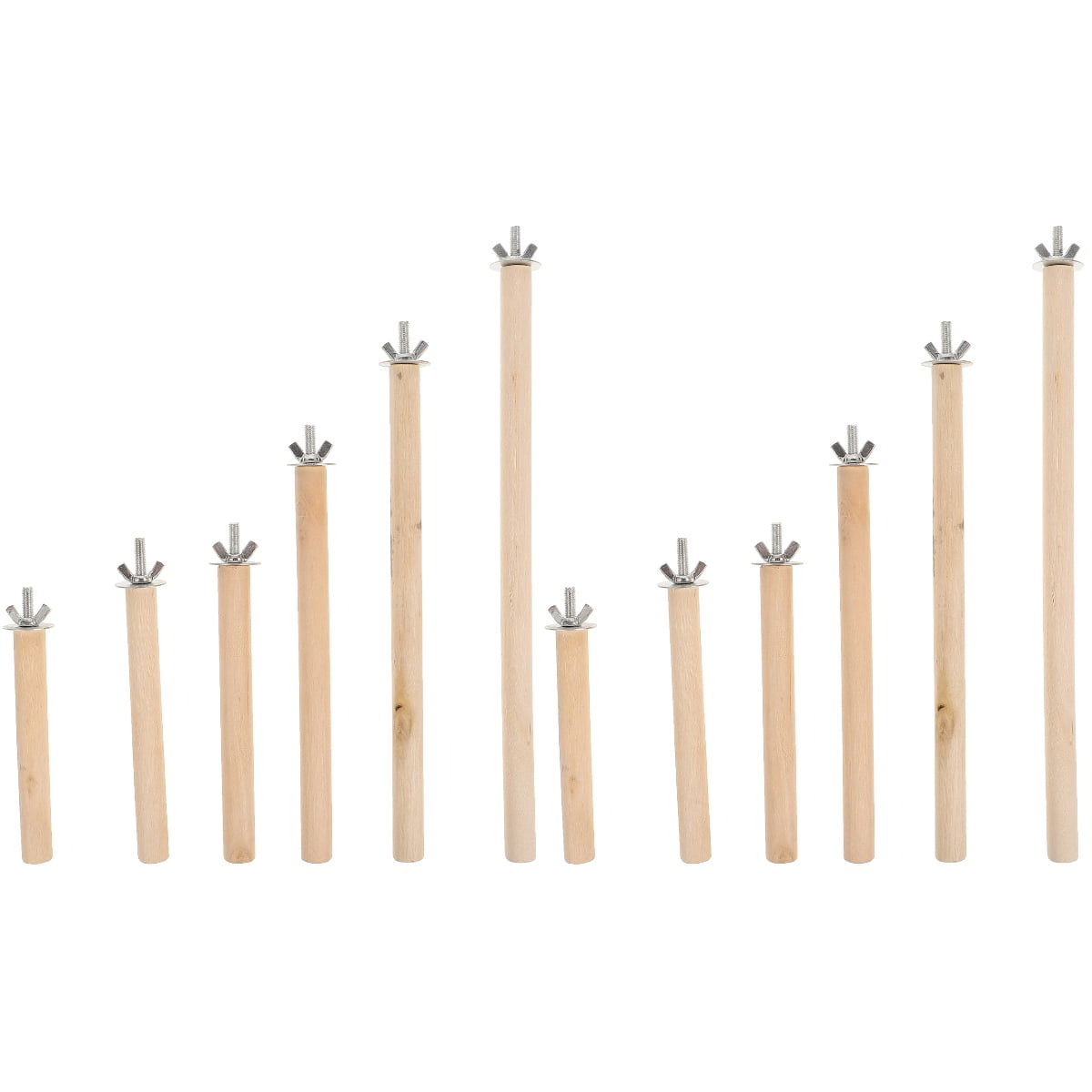 12 pcs Bird Cage Perches Wood Parrot Perch Toys Bird Standing Sticks