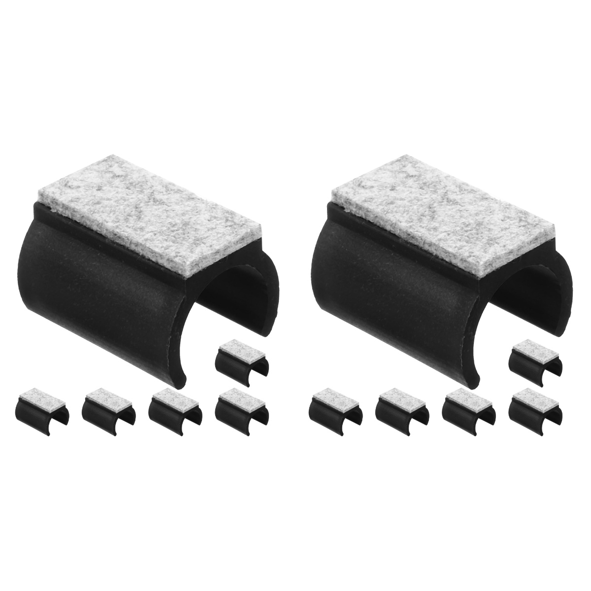 12 pcs Chair Leg Caps UShaped Tube Sleeve Tube Clamp Floor Protectors