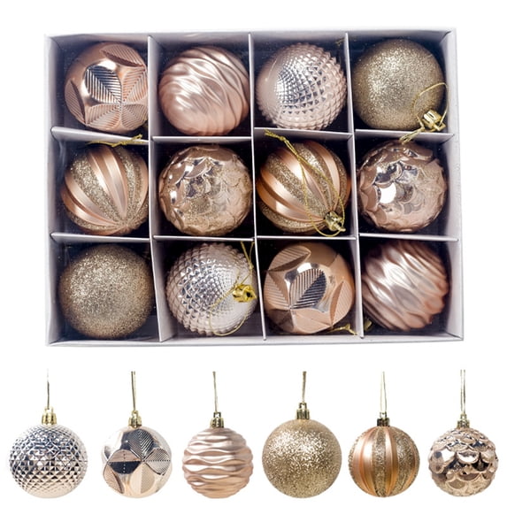 12 pcs Christmas Tree Ornaments Set Shatterproof Holiday Ornaments Balls for Christmas Decorations
