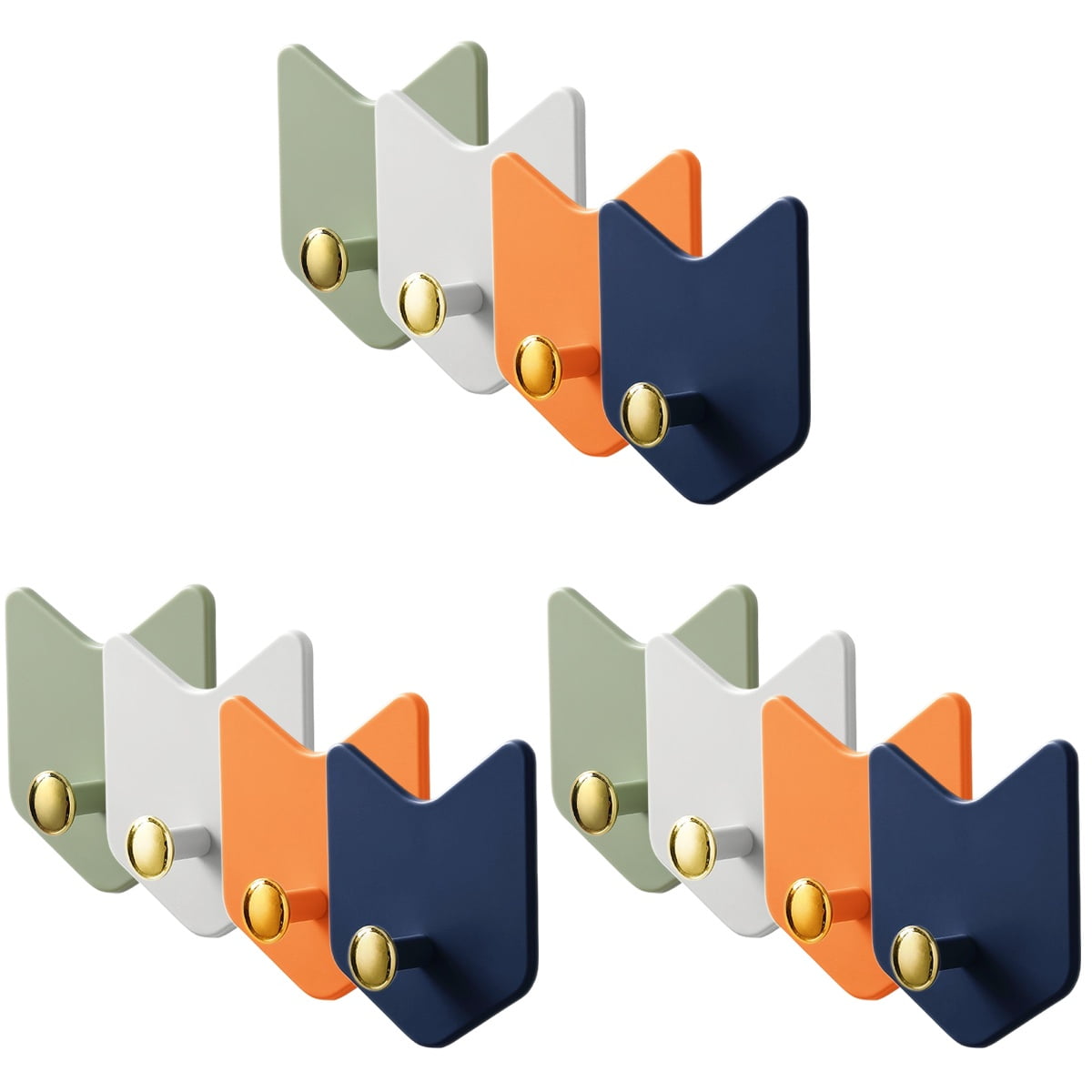 12 pcs Decorative Hook Wall Sticky Hooks Bathroom Door Hooks Kitchen ...