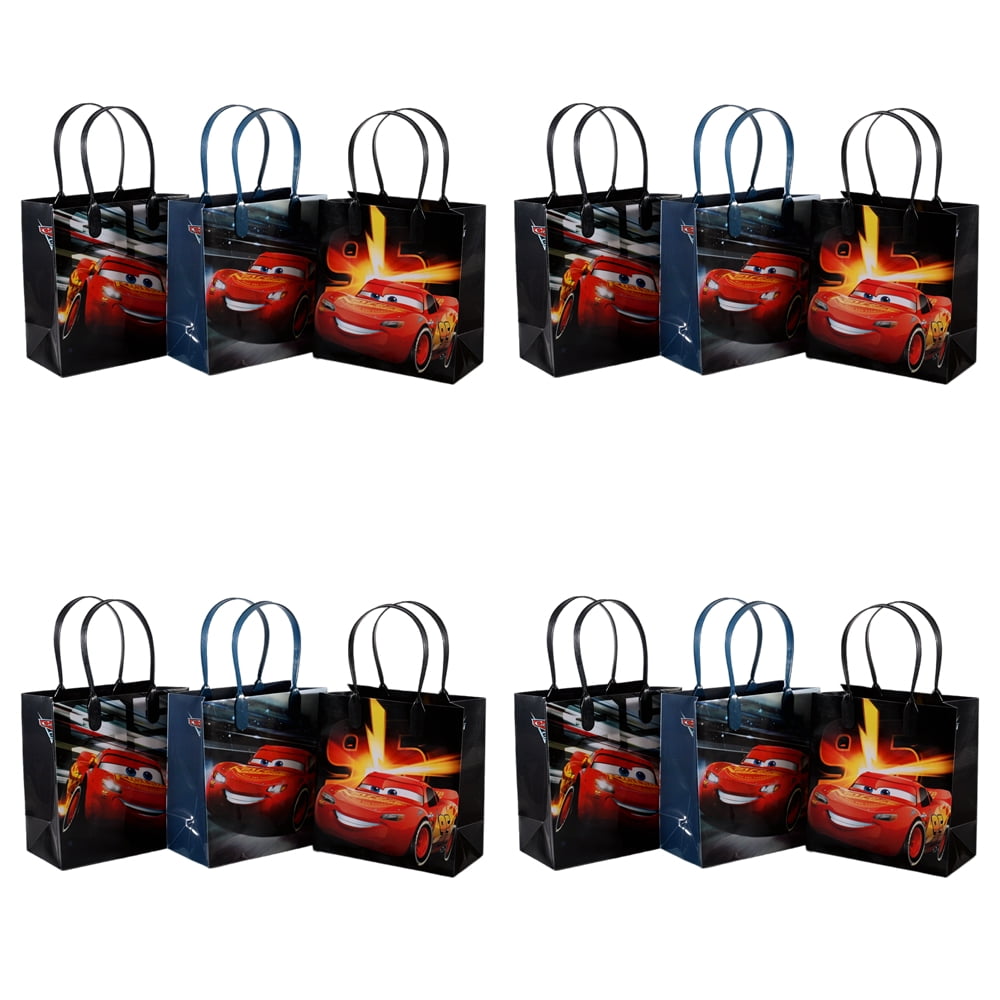 12 pcs Disney Cars 3 Lightning Mcqueen Party Favor Supplies Goody Loot Gift Bags for Kids Multicolor