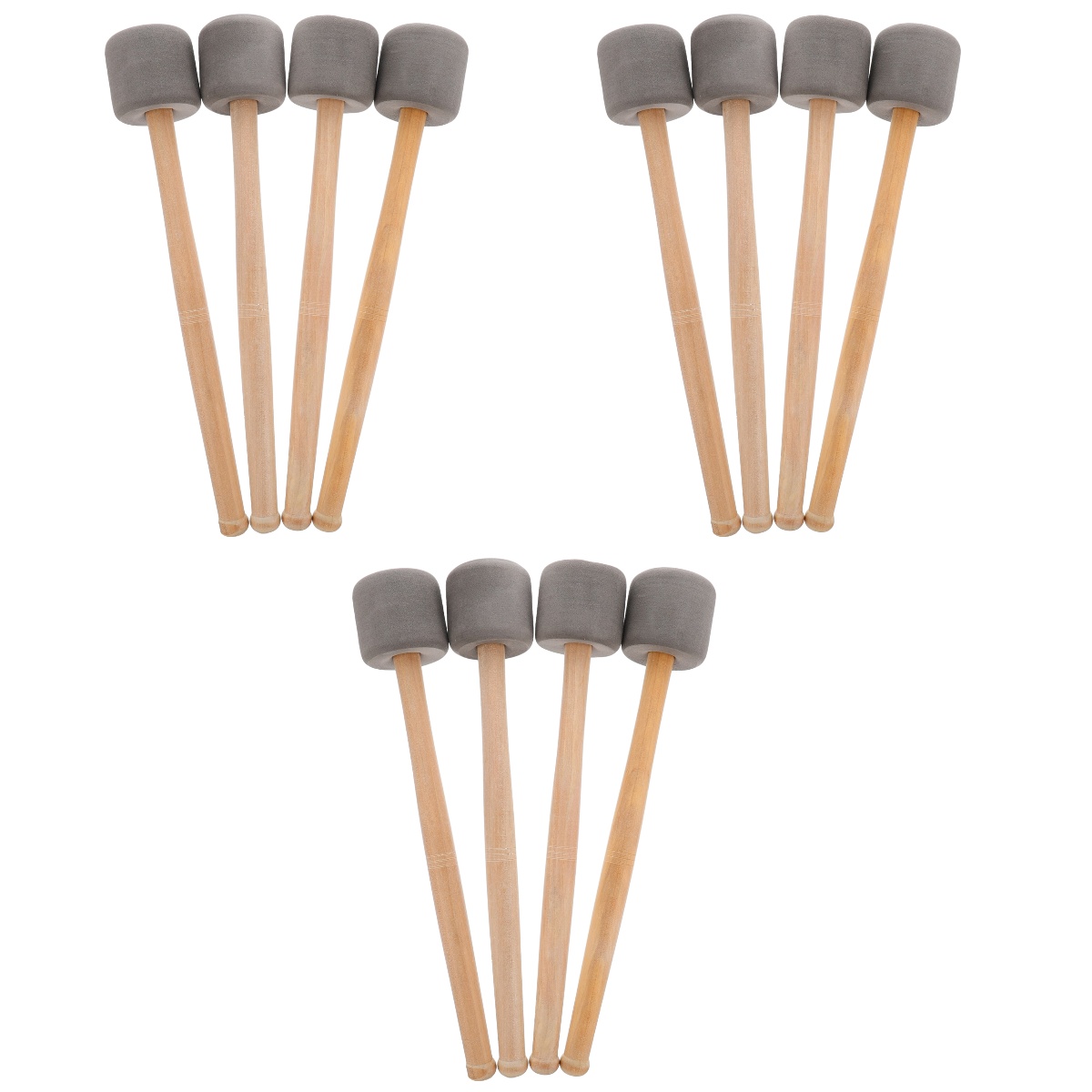 12 pcs  Drum Mallets Sticks Percussion Mallets with Head Wood Handle Drumstick
