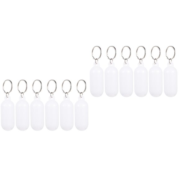 Nicehomfit White Floating Keychain, Alloy and ABS, Durable, for Decoration, 12Pcs
