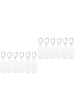 White Floating Keychain, Alloy and ABS, Durable, for Decoration, 12Pcs