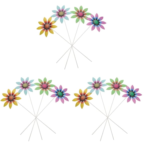 12 pcs  Flower Garden Stake Lawn Flower Stake Decor Metal Flower Stake for Yard Lawn Outdoor