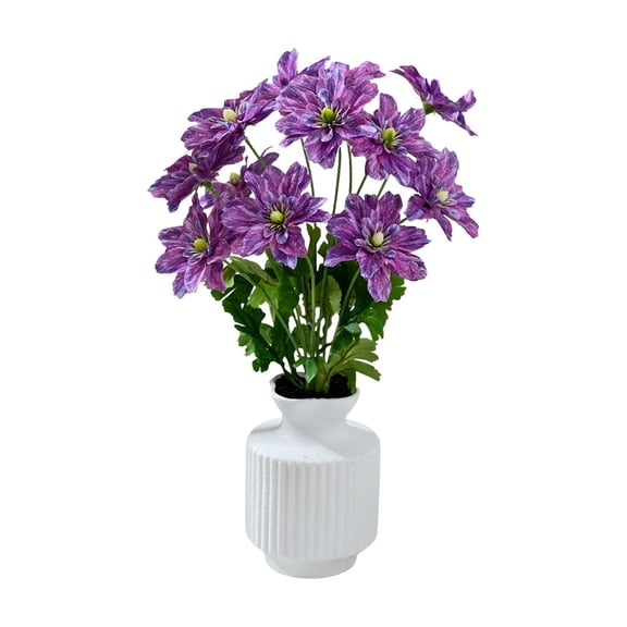 12 pcs Flowering Crabapple Artificial Bonsai Tree in Pot Fake Silk Plant for Tabletop Shop Window & Event Decoration