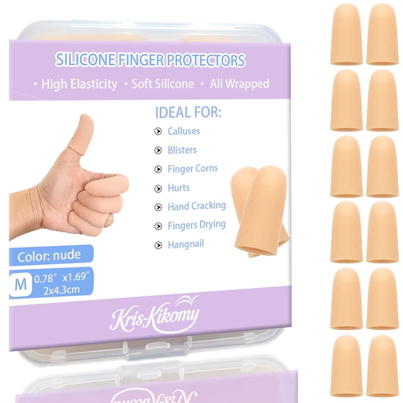 12 Pcs Gel Finger Protector for Winter- Finger Cots Great for Trigger Finger, Finger Arthritis, Finger Cracking and Other Finger Pain Relief