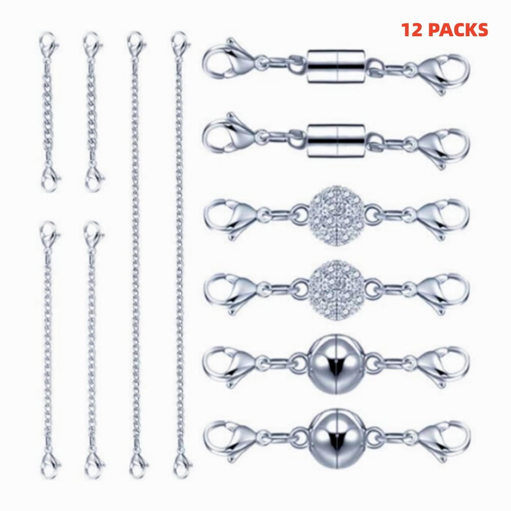 12 pcs Jewelry Clasps Gold Silver Necklace Bracelet Extender