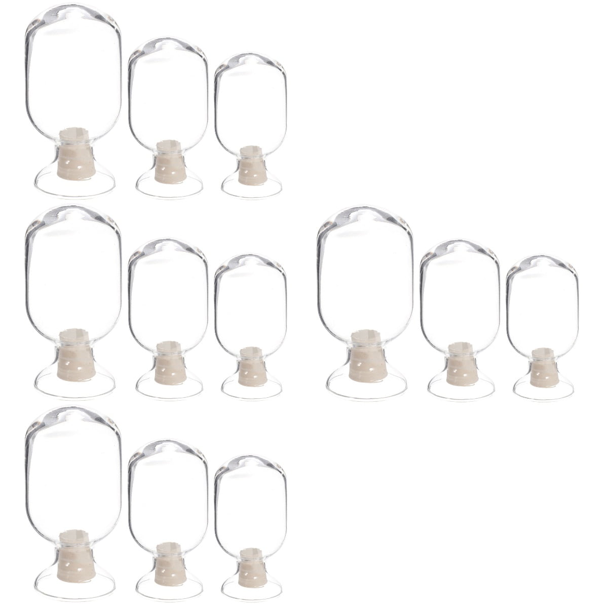 WYN 12 pcs Matches Storage Bottles Glass Match Holders Transparent