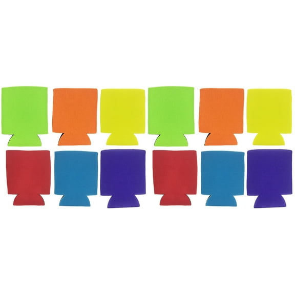 FONDOTIN Portable Beer Keeper Set 12 Pcs Assorted Colors Easy to Use Outdoor Party Cooler Accessories