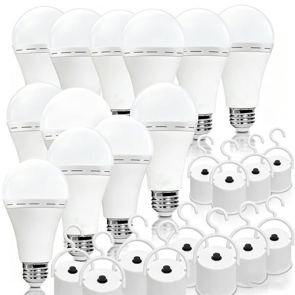 POWER OUTAGE LIGHTING Universal LED Light Bulb 12W White General Purpose Light Bulbs, Damp Rated 12 Pack