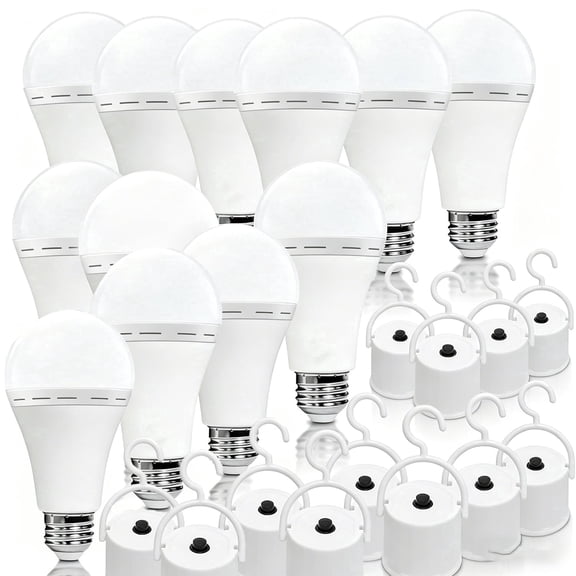 POWER OUTAGE LIGHTING Universal LED Light Bulb 12W White General Purpose Light Bulbs, Damp Rated 12 Pack