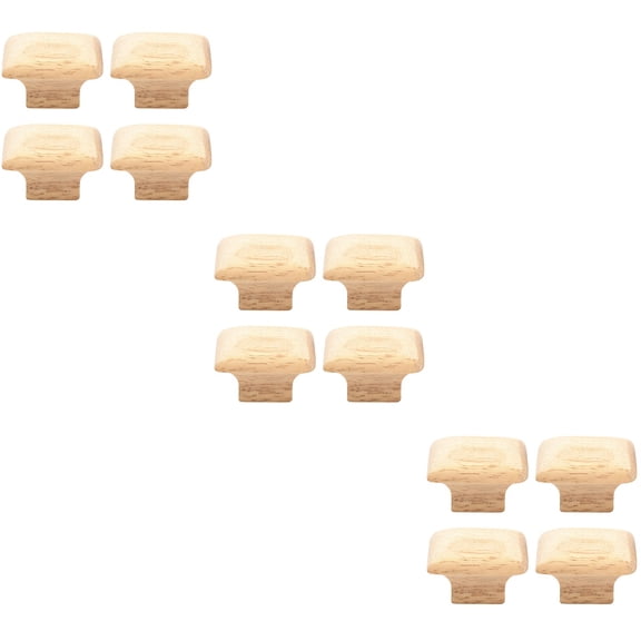 12 pcs Simple Drawer Cabinet Pull Rings Wooden Crafts Furniture Knobs for Home
