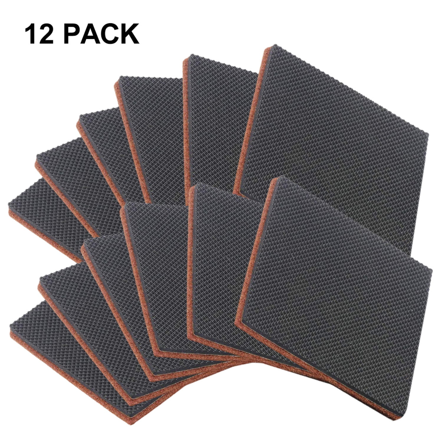 12 pcs Square Furniture Pad, Self Adhesive Rubber Feet for Furniture