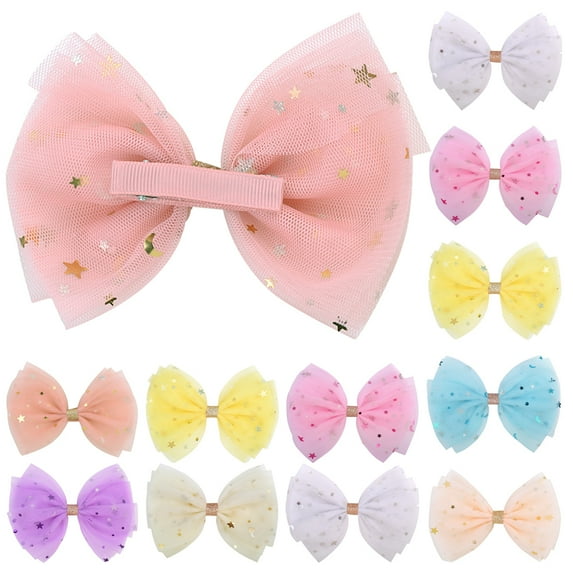 12 pcs Toddler Hair Bow Clips Baby Girl Hair Clips Little Girl Hair Bow Cute Hair Clips