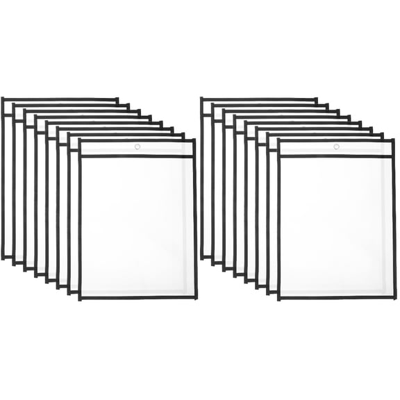 12 pcs Transparent File Protector Seal Document Sleeve Protectors Protective File Sleeves