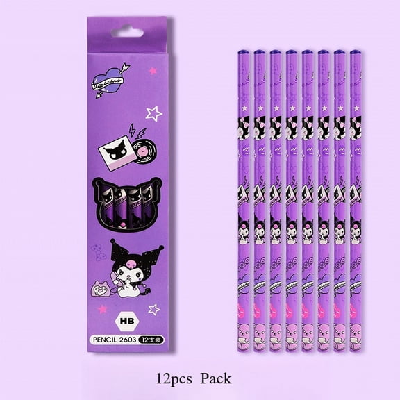 12-piece Cartoon KT KRM Cinnamoroll HB-Pencil Set  Student Practice Sketching Drawing Pencils