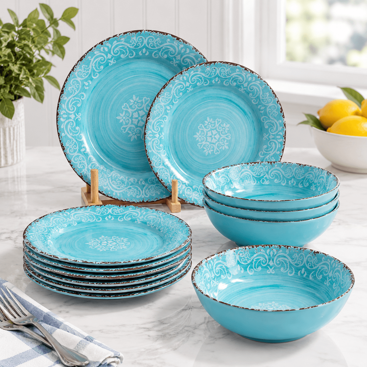12-piece Dinnerware Set Of 4 Dishes Dining - Walmart.com
