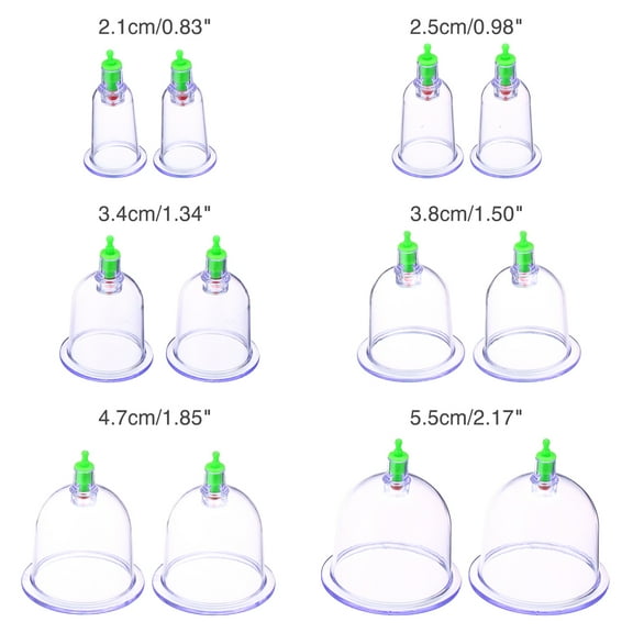 12 - piece Thickened Magnetic Therapy Vacuum Cupping Set for Home Use