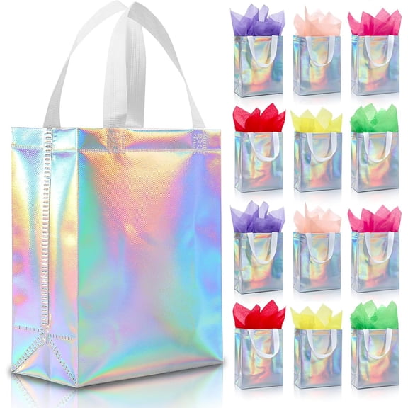 12-piece colorful gift bag, containing hard cards and tissues