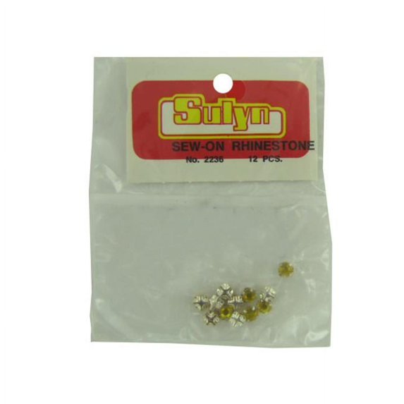 12 piece topaz sew on rhinestones - Pack of 72
