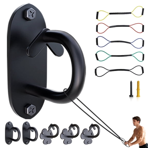Vehookin 6-Piece eye plate Wall Mounting Kit Neutral Design Home Gym Equipment / ceiling hooks heavy duty / Resistance Bands