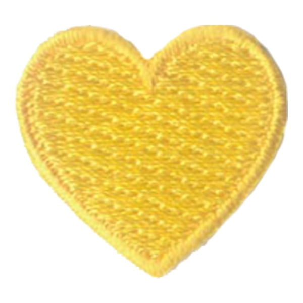 12 pieces 2" Custom Activity Scouts Applique Fun Patches - 1 Inch Heart (Yellow) Patch