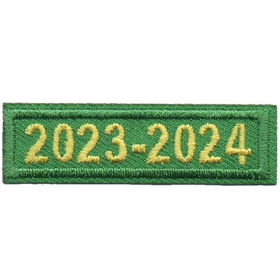 12 pieces 2" Custom Activity Scouts Applique Fun Patches - 2023-2024 Green Year Bar Patch