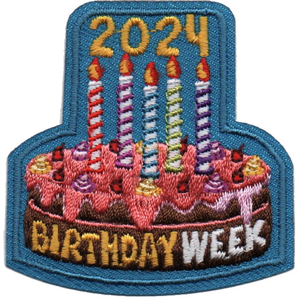 12 pieces 2" Custom Activity Scouts Applique Fun Patches - 2024 Birthday Week