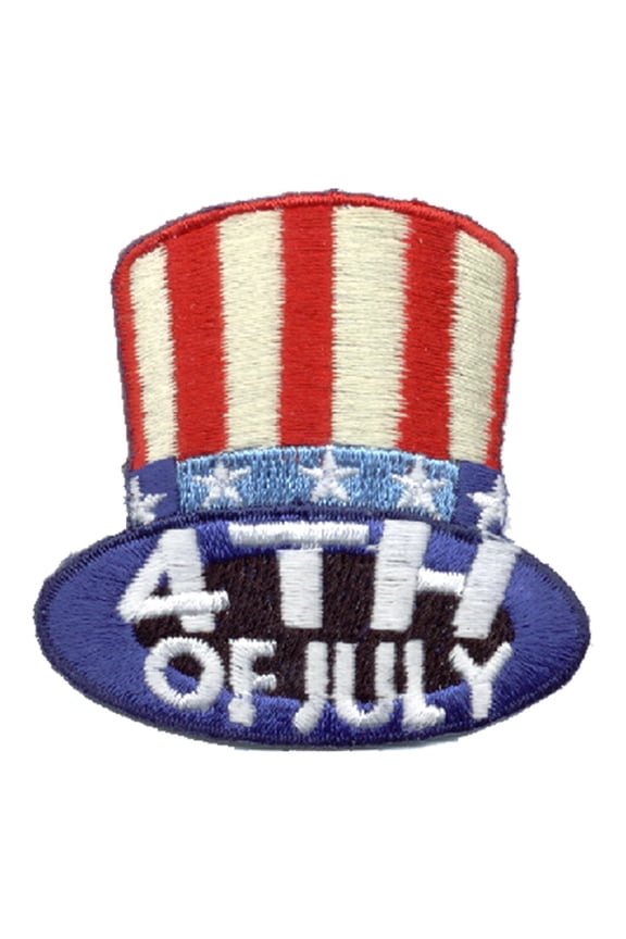 12 pieces 2" Custom Activity Scouts Applique Fun Patches - 4th Of July (Top Hat) Patch