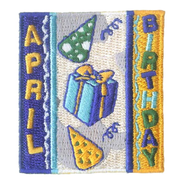 12 pieces 2" Custom Activity Scouts Applique Fun Patches - April Birthday Patch