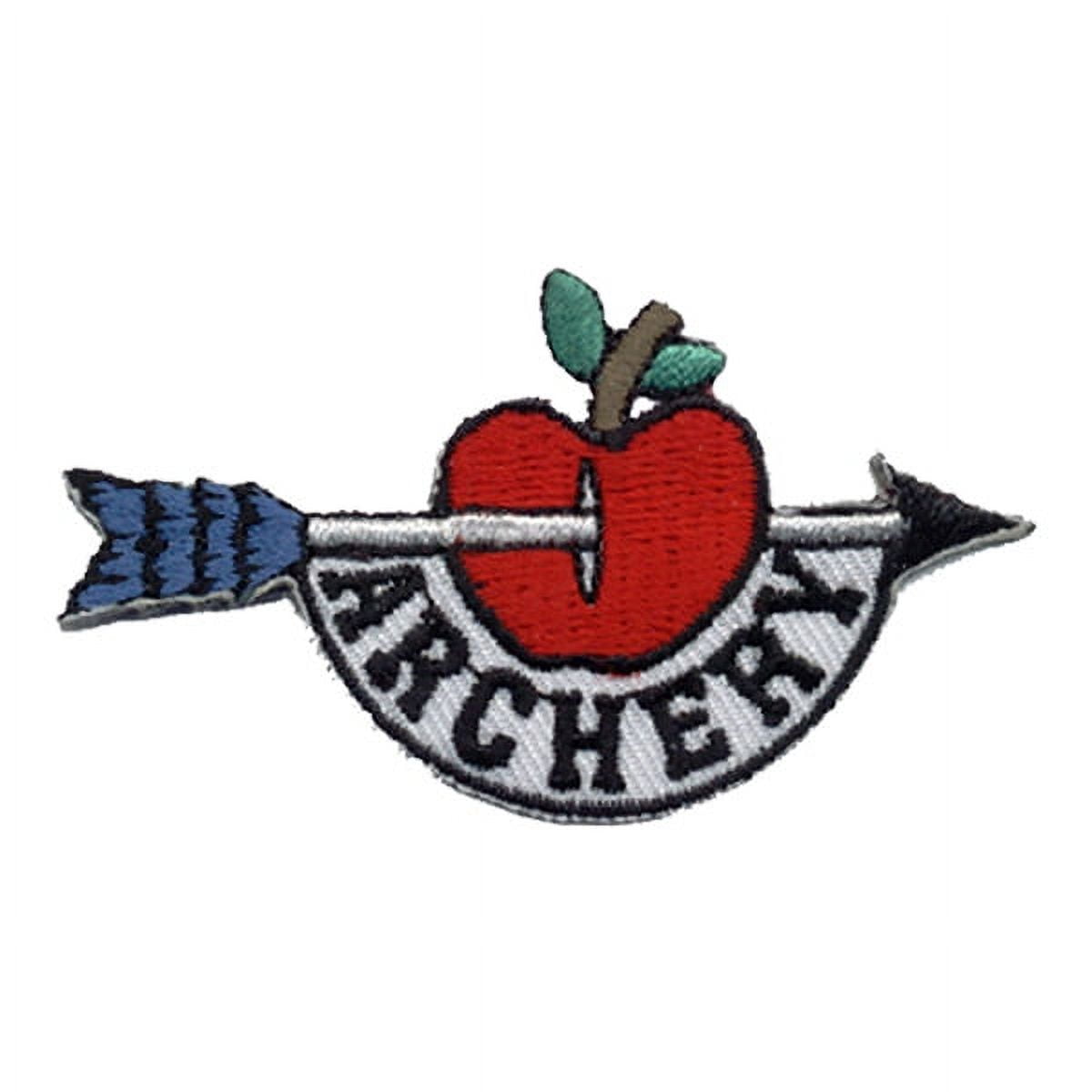 12 pieces 2" Custom Activity Scouts Applique Fun Patches - Archery- Apple Patch