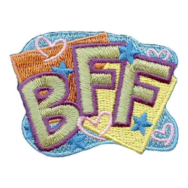 12 pieces 2" Custom Activity Scouts Applique Fun Patches - BFF (Stars & Hearts) Patch