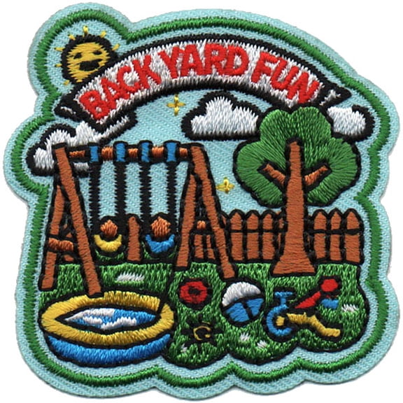 12 pieces 2" Custom Activity Scouts Applique Fun Patches - Back Yard Fun Patch