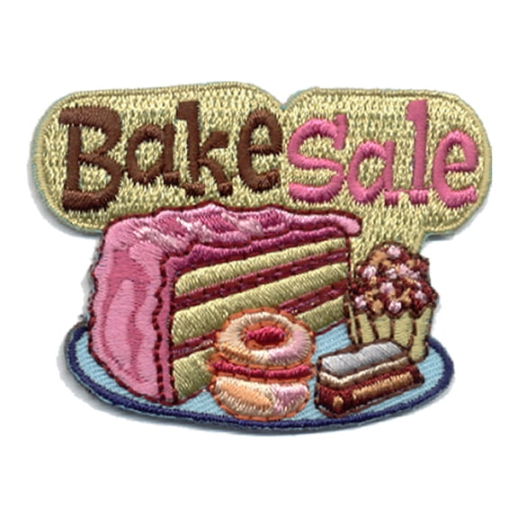 12 pieces 2" Custom Activity Scouts Applique Fun Patches - Bake Sale (Cake) Patch